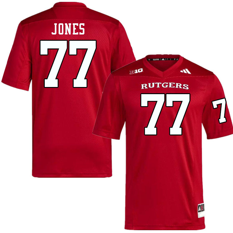 Men #77 Kenny Jones Rutgers Scarlet Knights 2024 College Football Jerseys Stitched-Scarlet